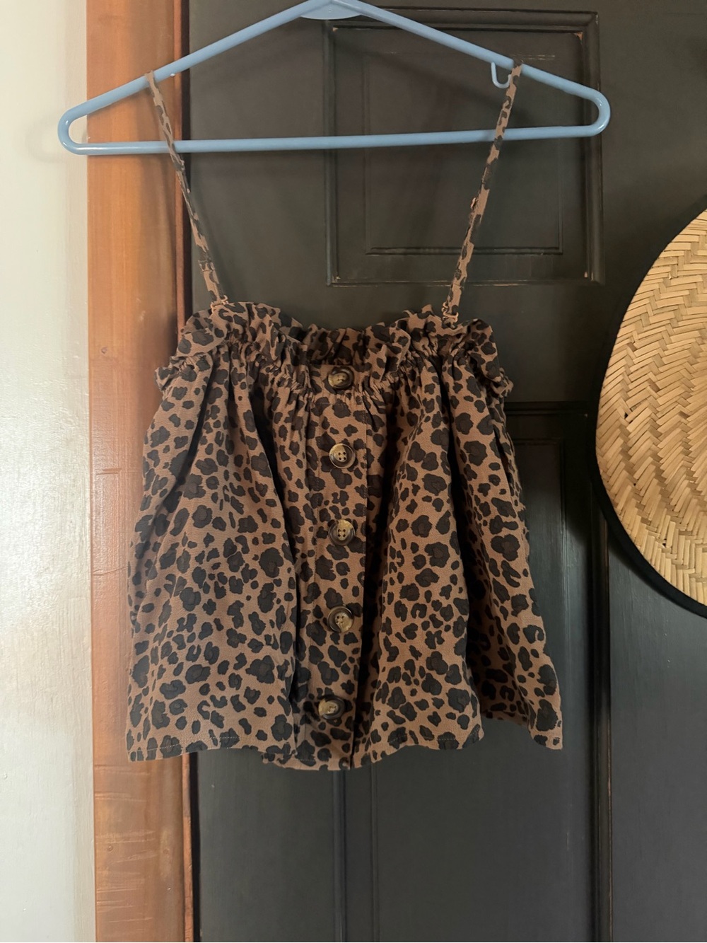 Leopard Print Brown top with Buttons
